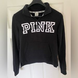 Black Quarter-Zip with Pink Logo